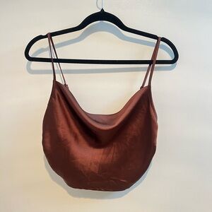 Sleek Brown Satin Cami Top Forever 21